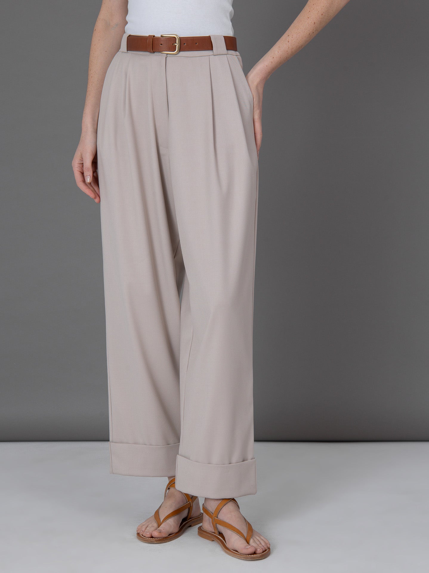 Lino pants beige