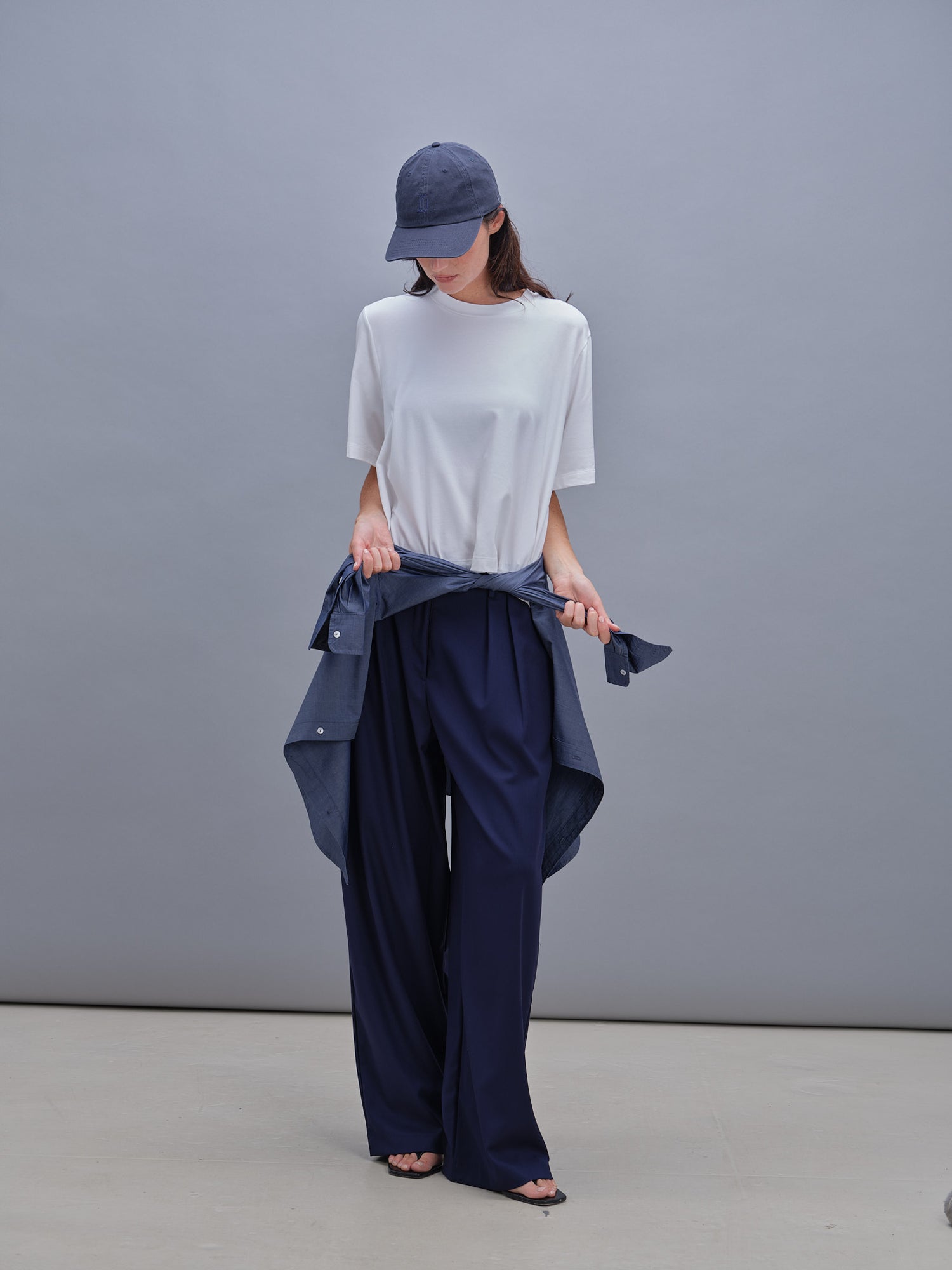 Chemise unisexe bleu jeans
