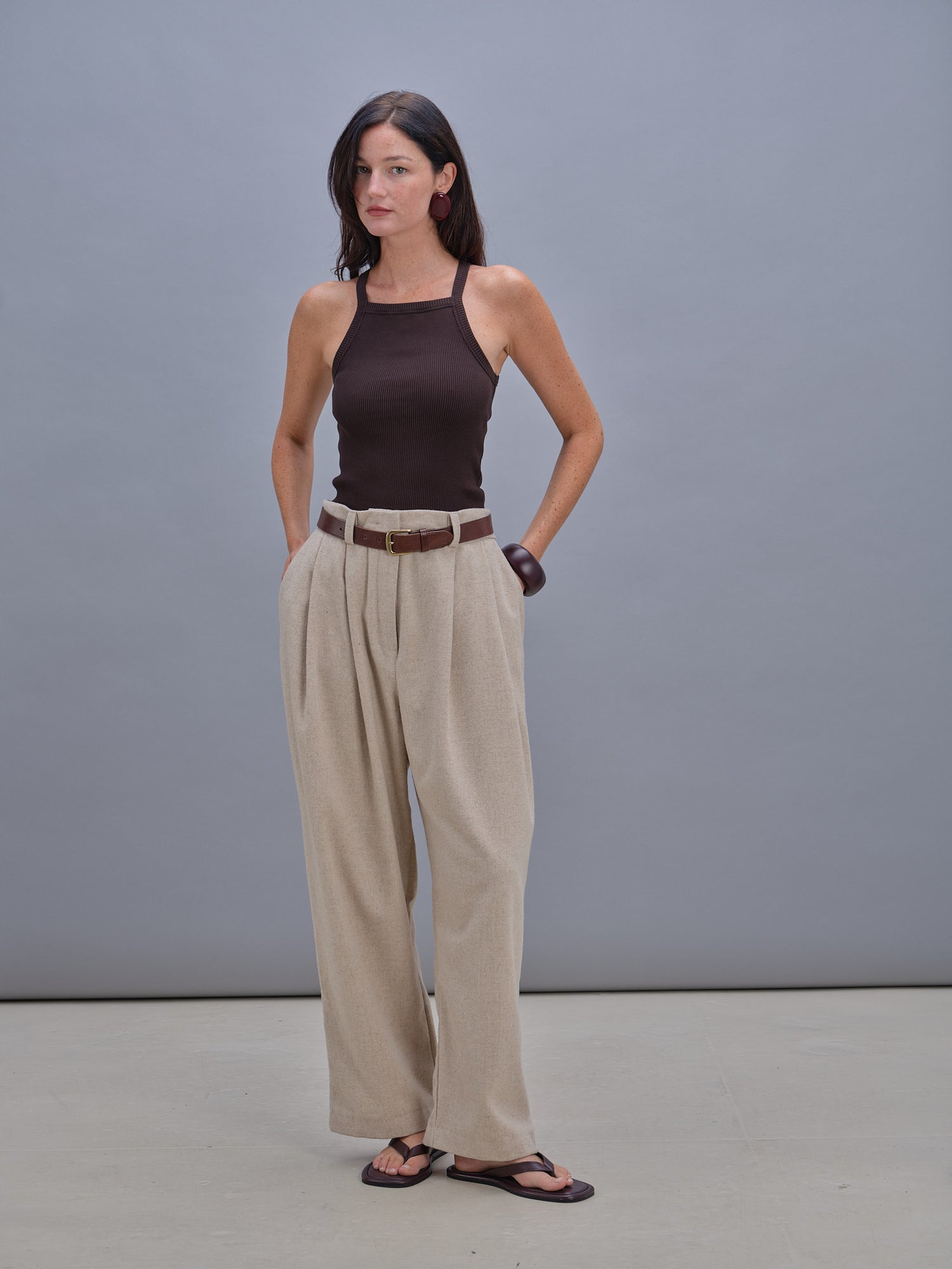 Lee tank top brown