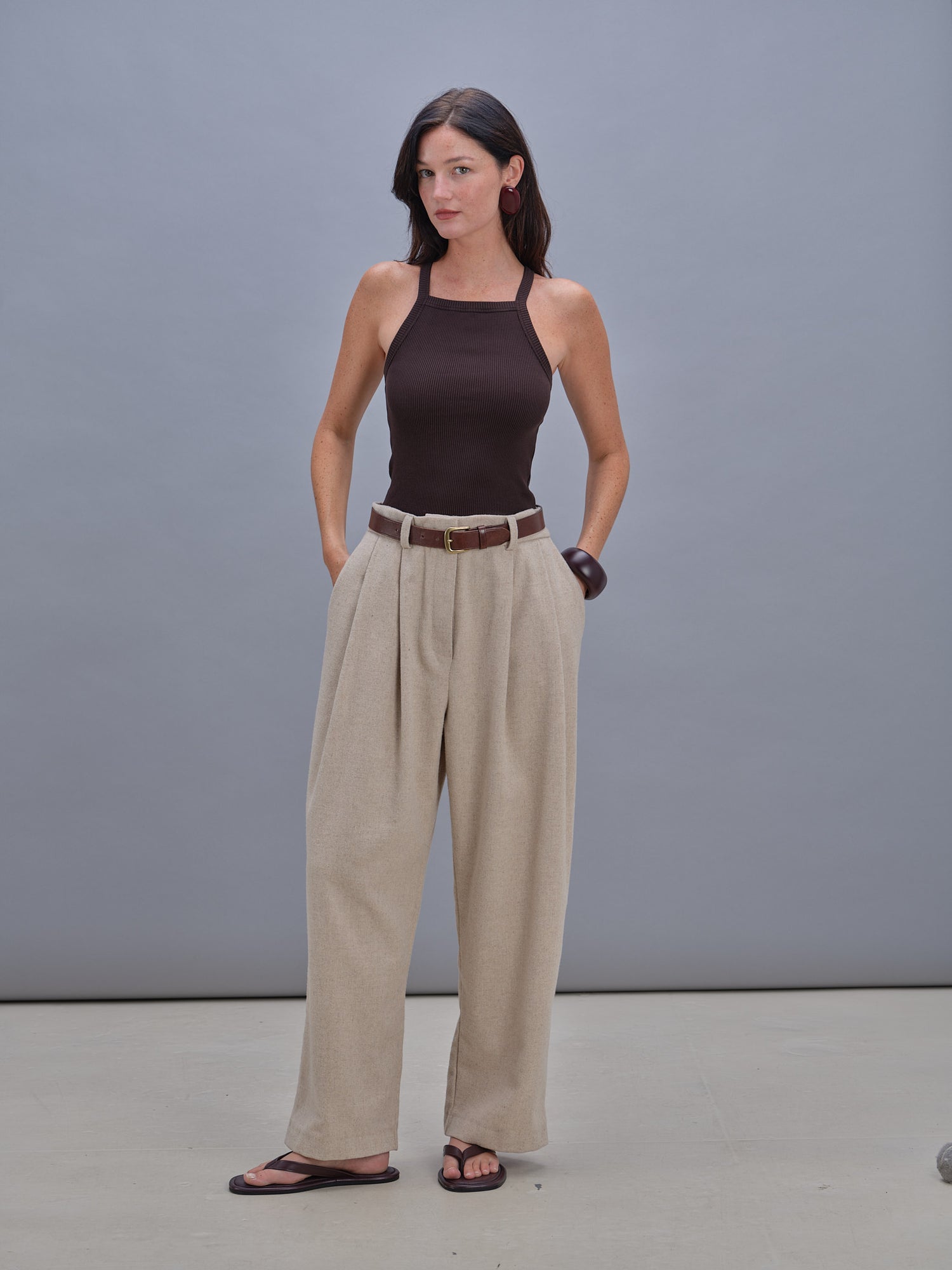 Lee tank top brown