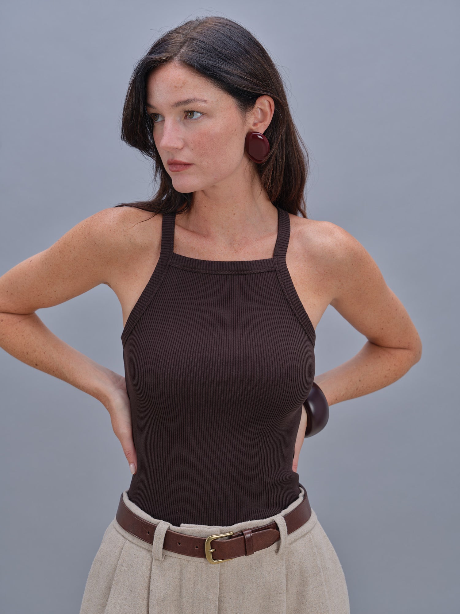Lee tank top brown