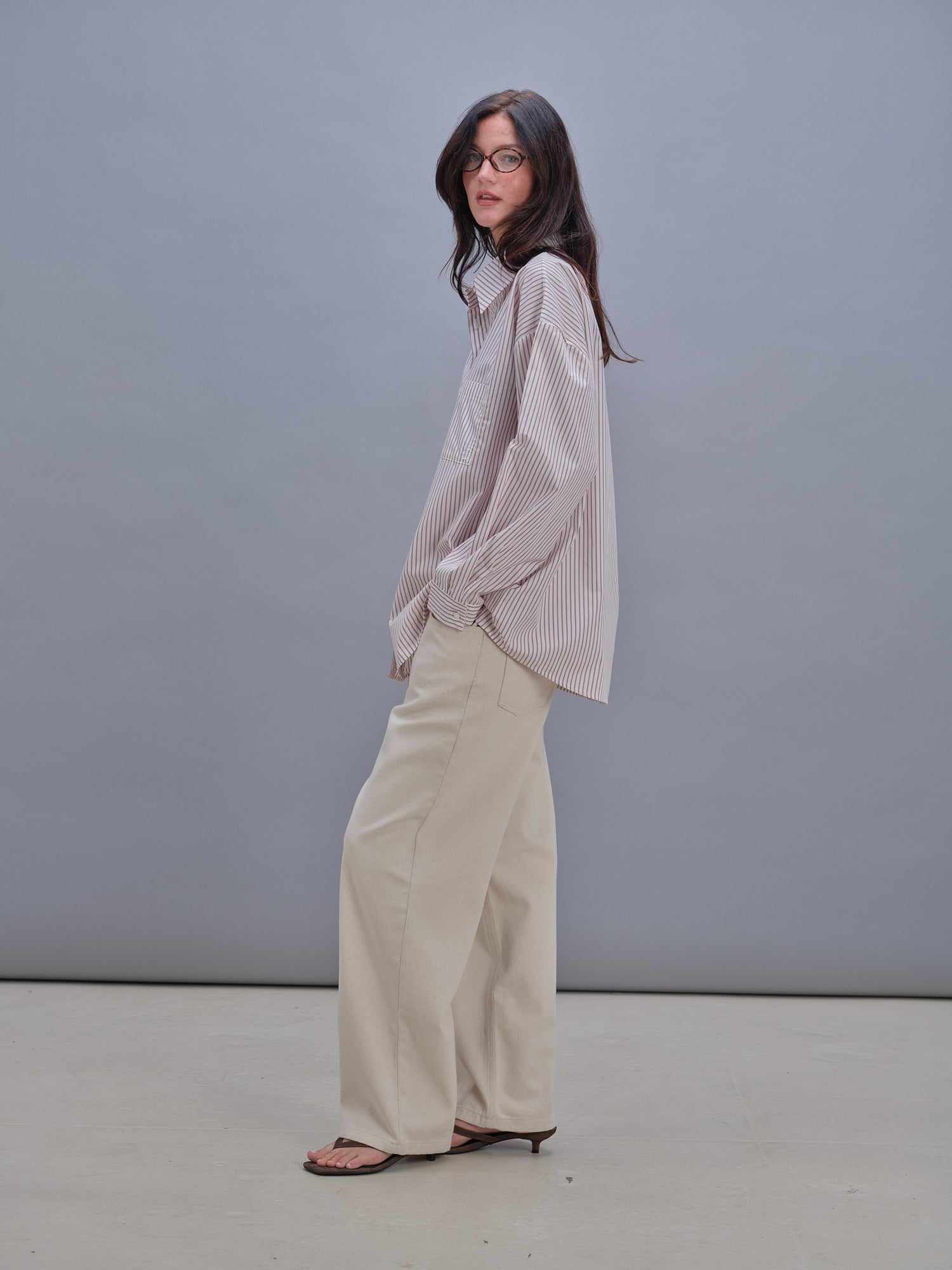 Anna shirt with red stripes