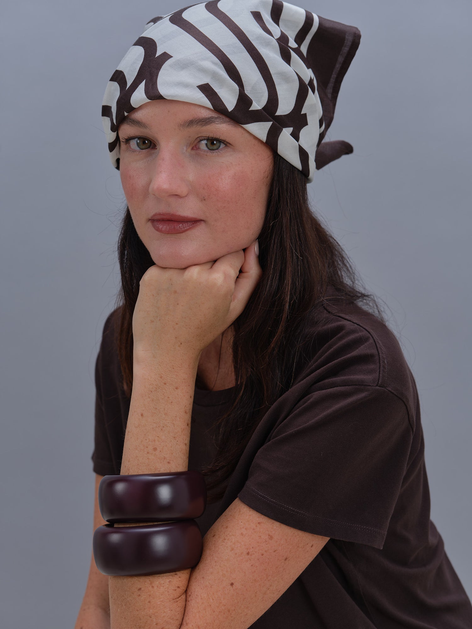 Foulard Holly marron