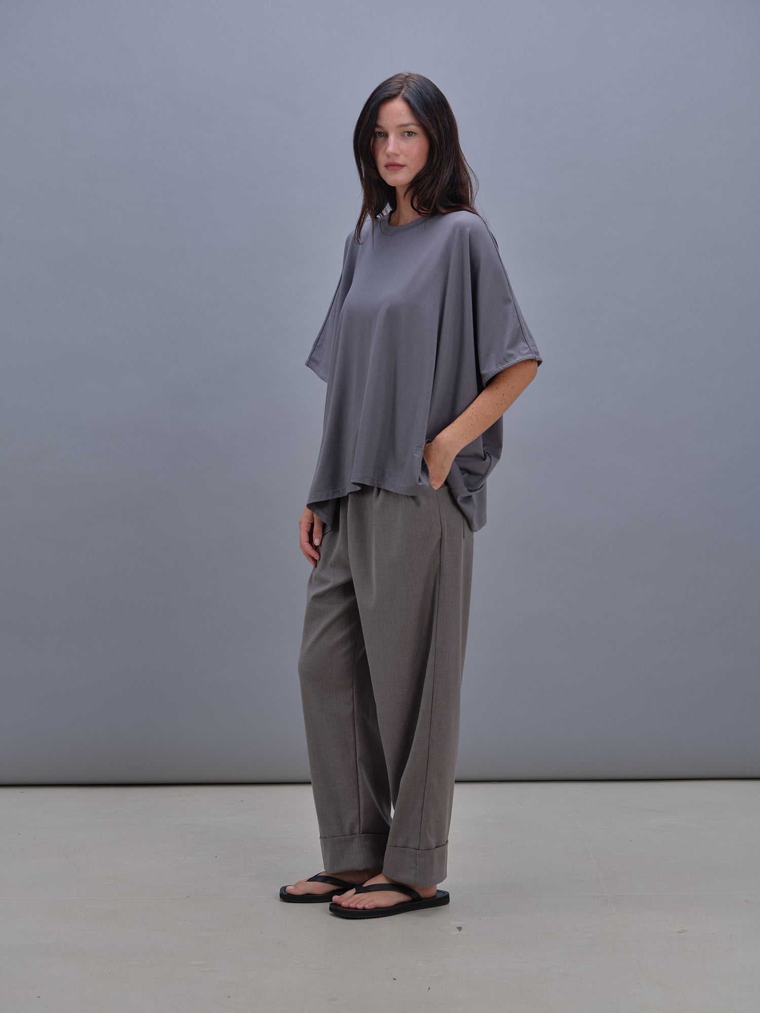 Lino pants grey
