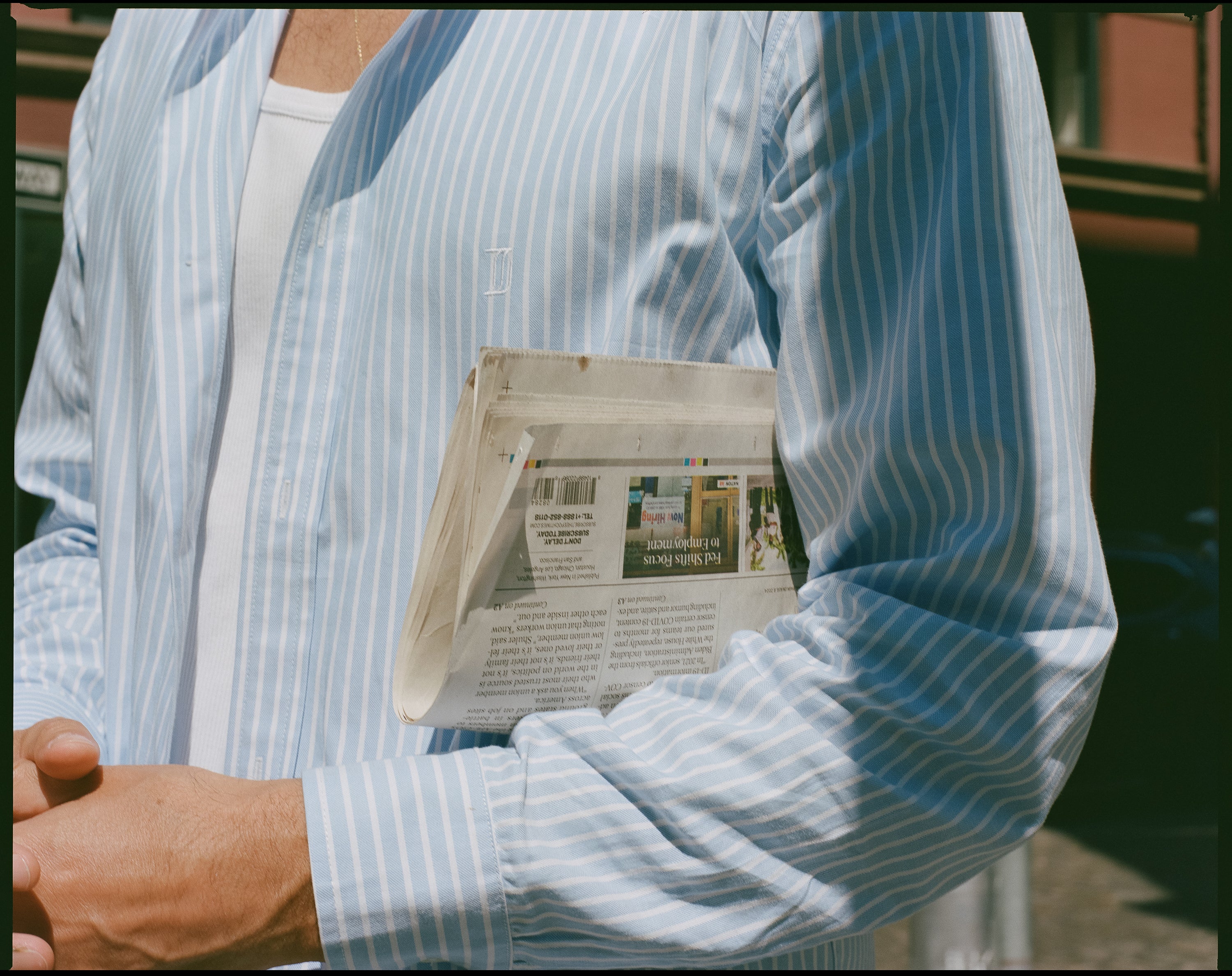 MEN SHIRT WITH BLUE STRIPES
