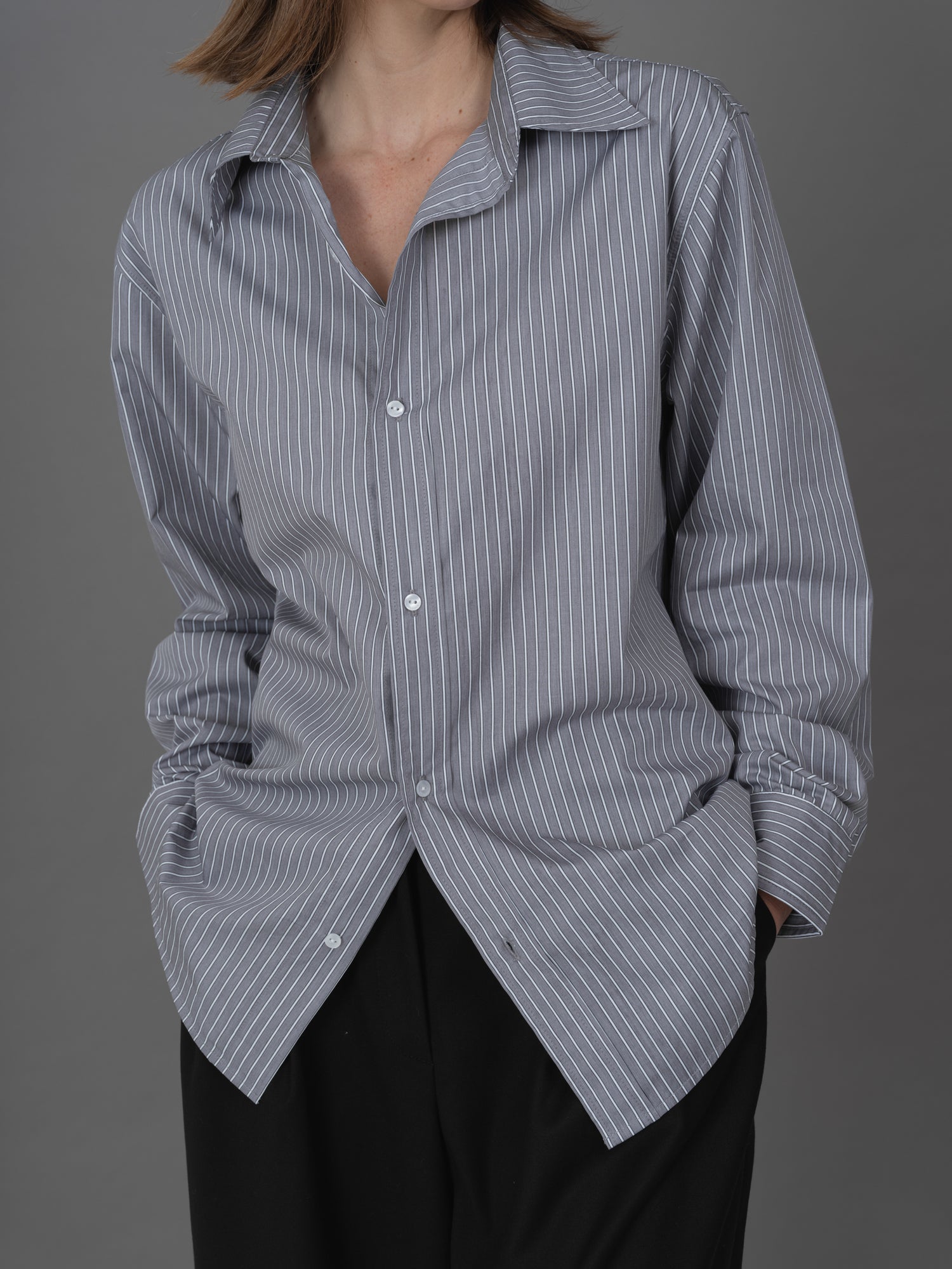 Oscar grey striped shirt