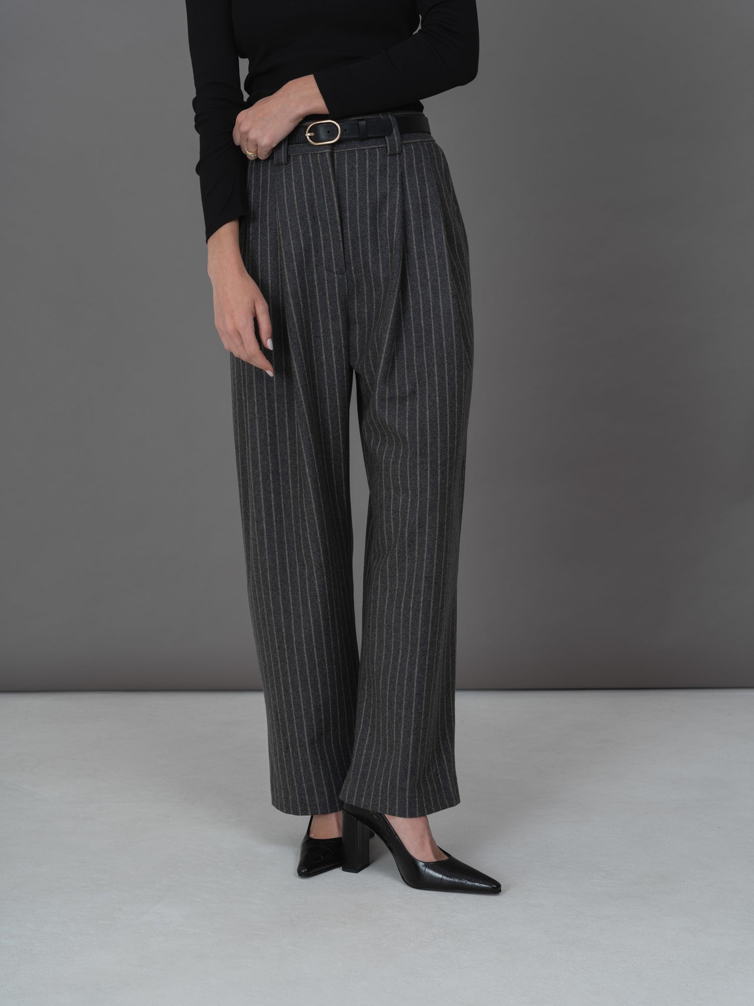 Georges grey striped pants