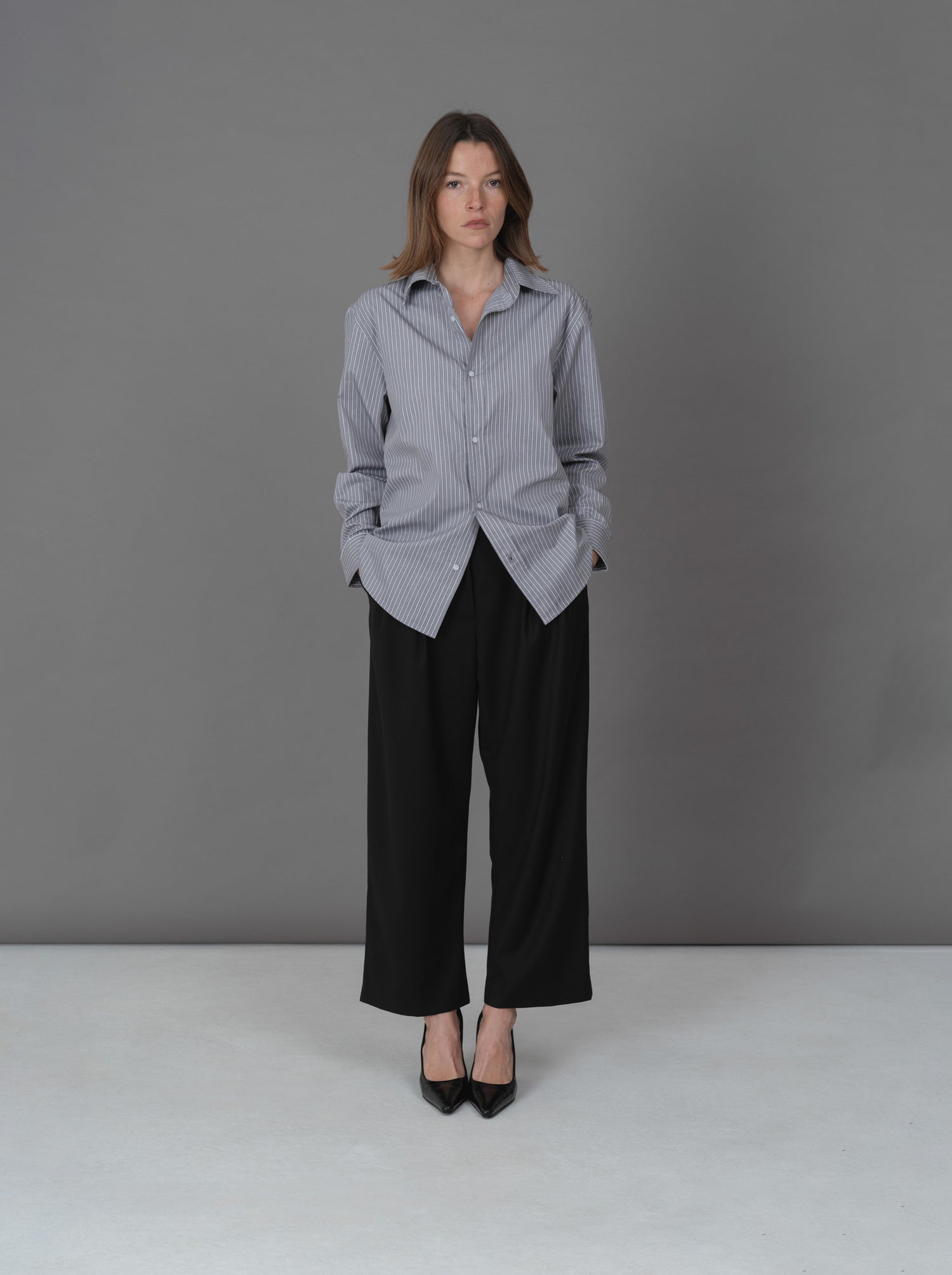 Oscar grey striped shirt