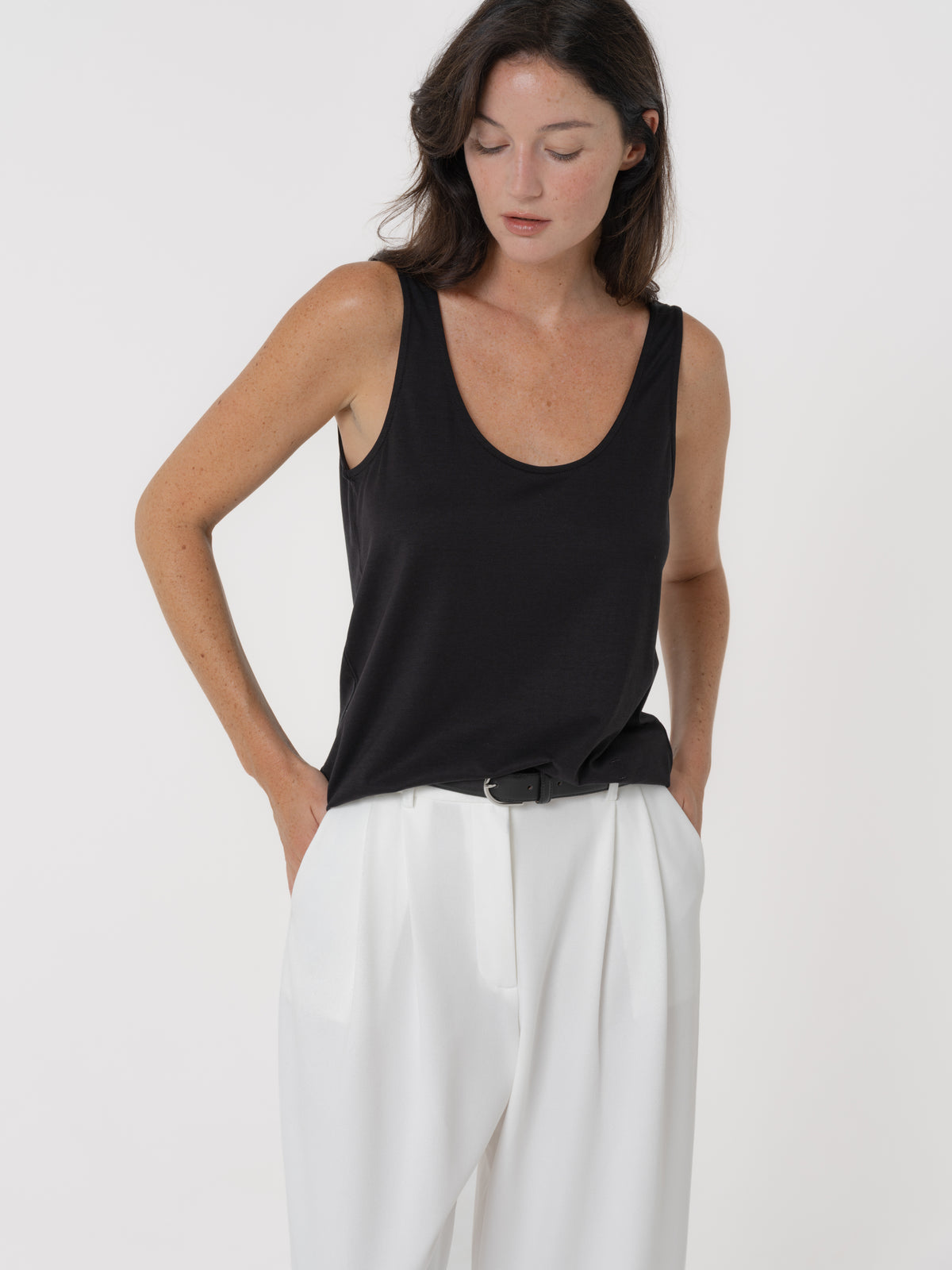 Fred relaxed tank black