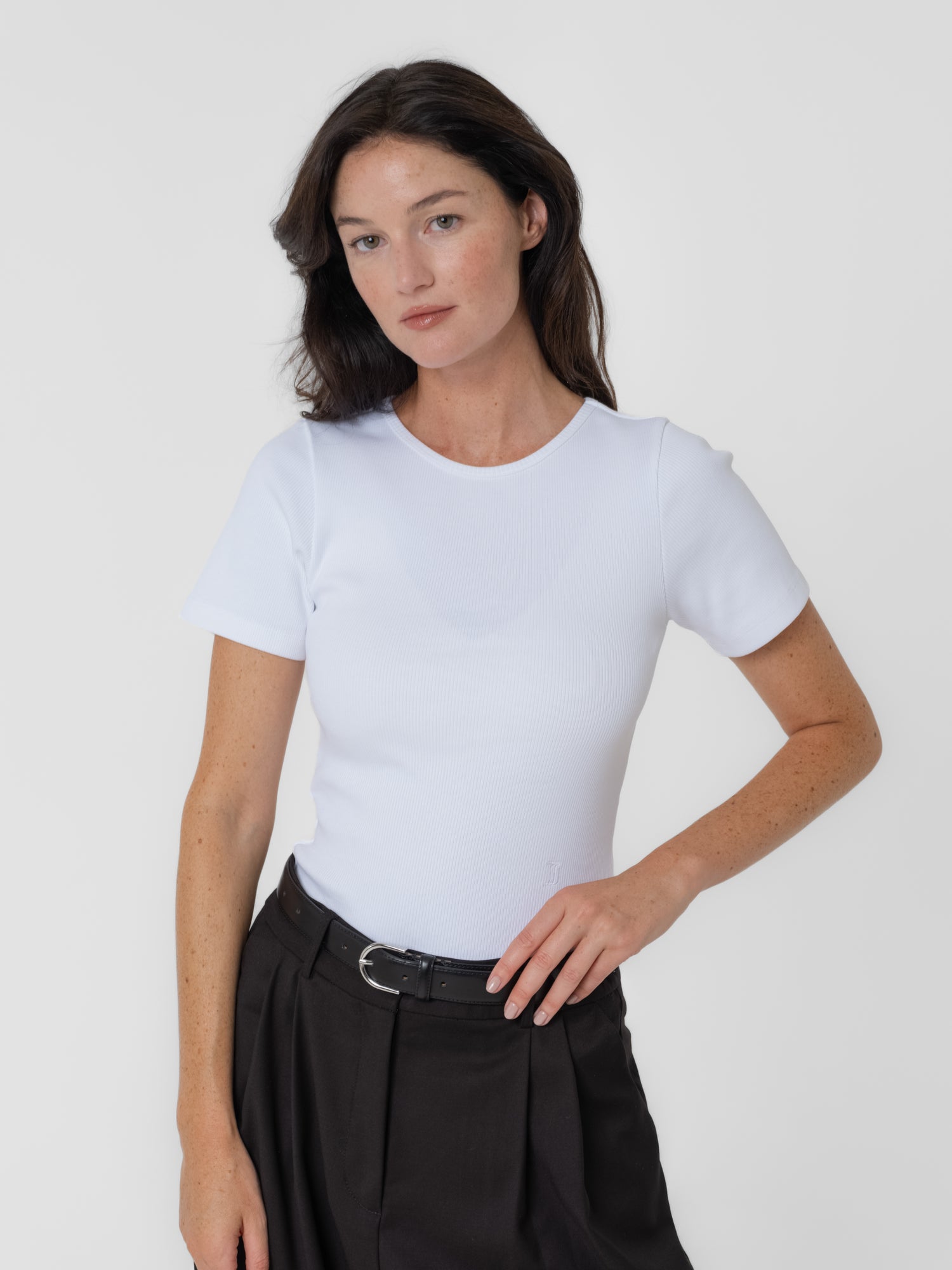 Otis ribbed tee white