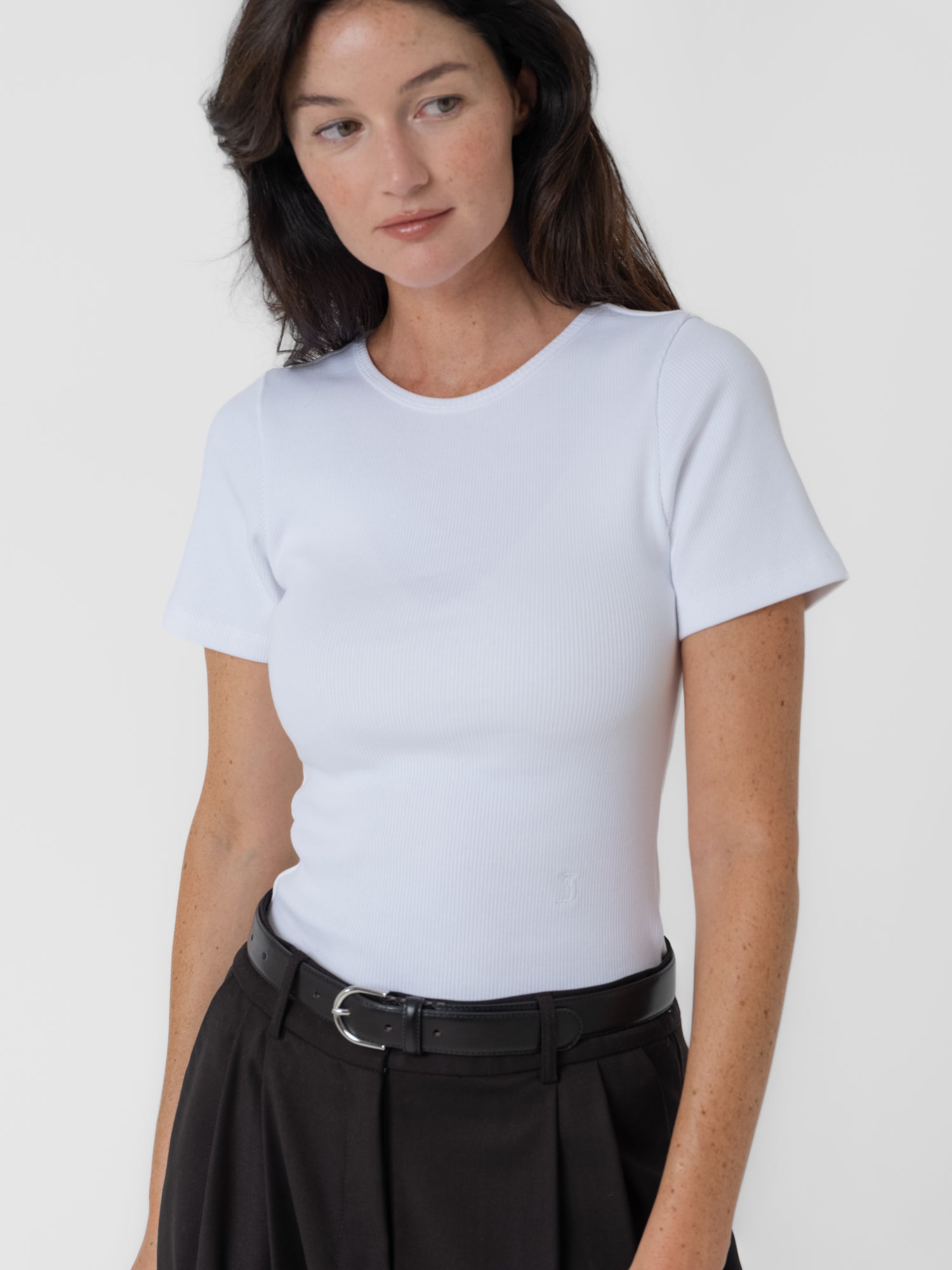 Otis ribbed tee white