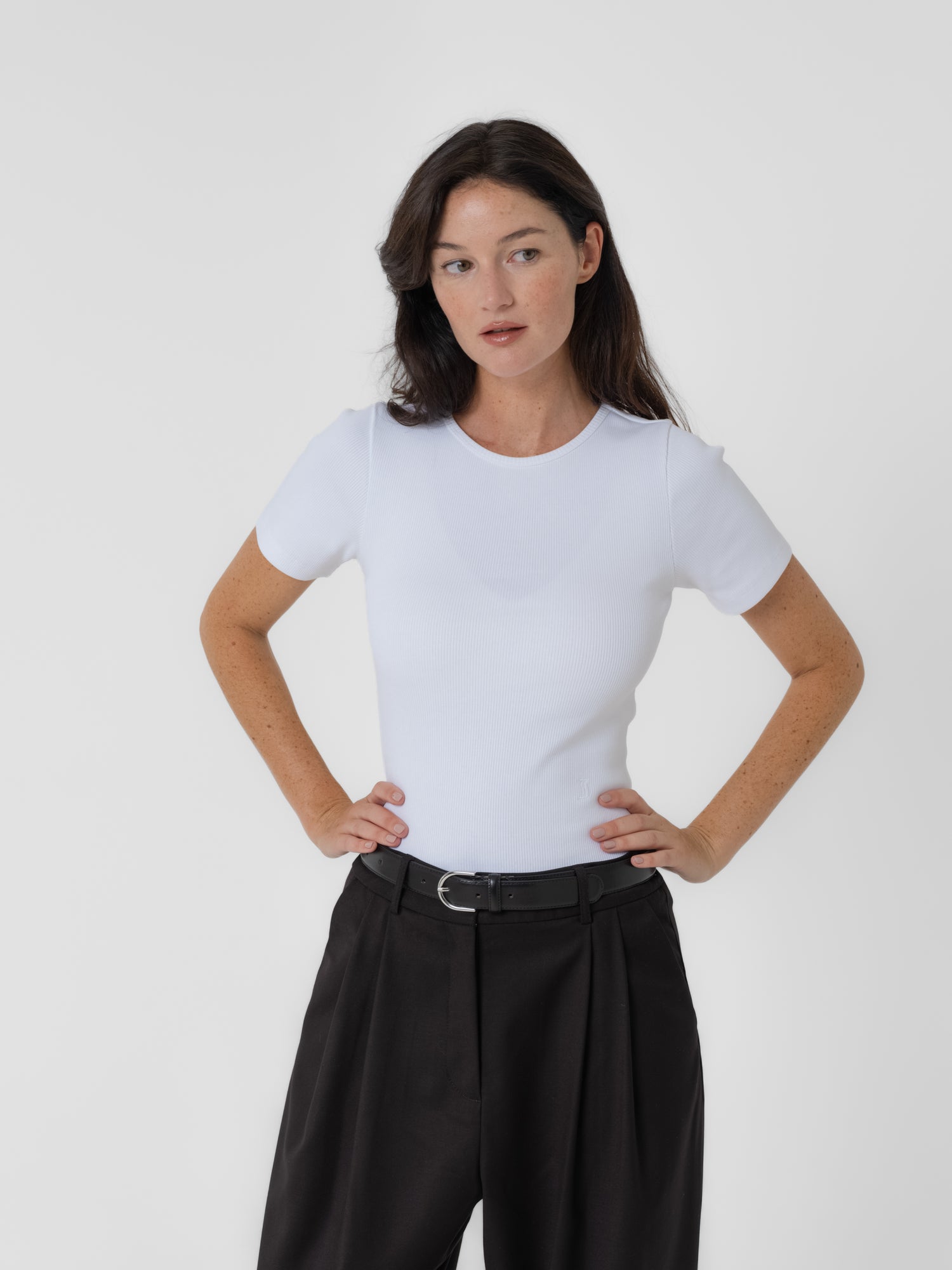 Otis ribbed tee white