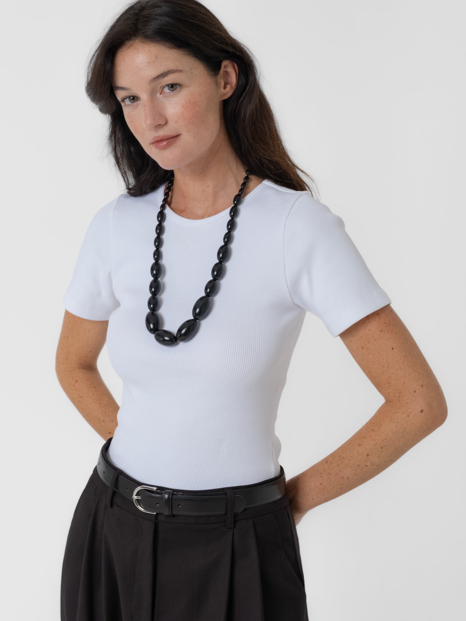 Otis ribbed tee white