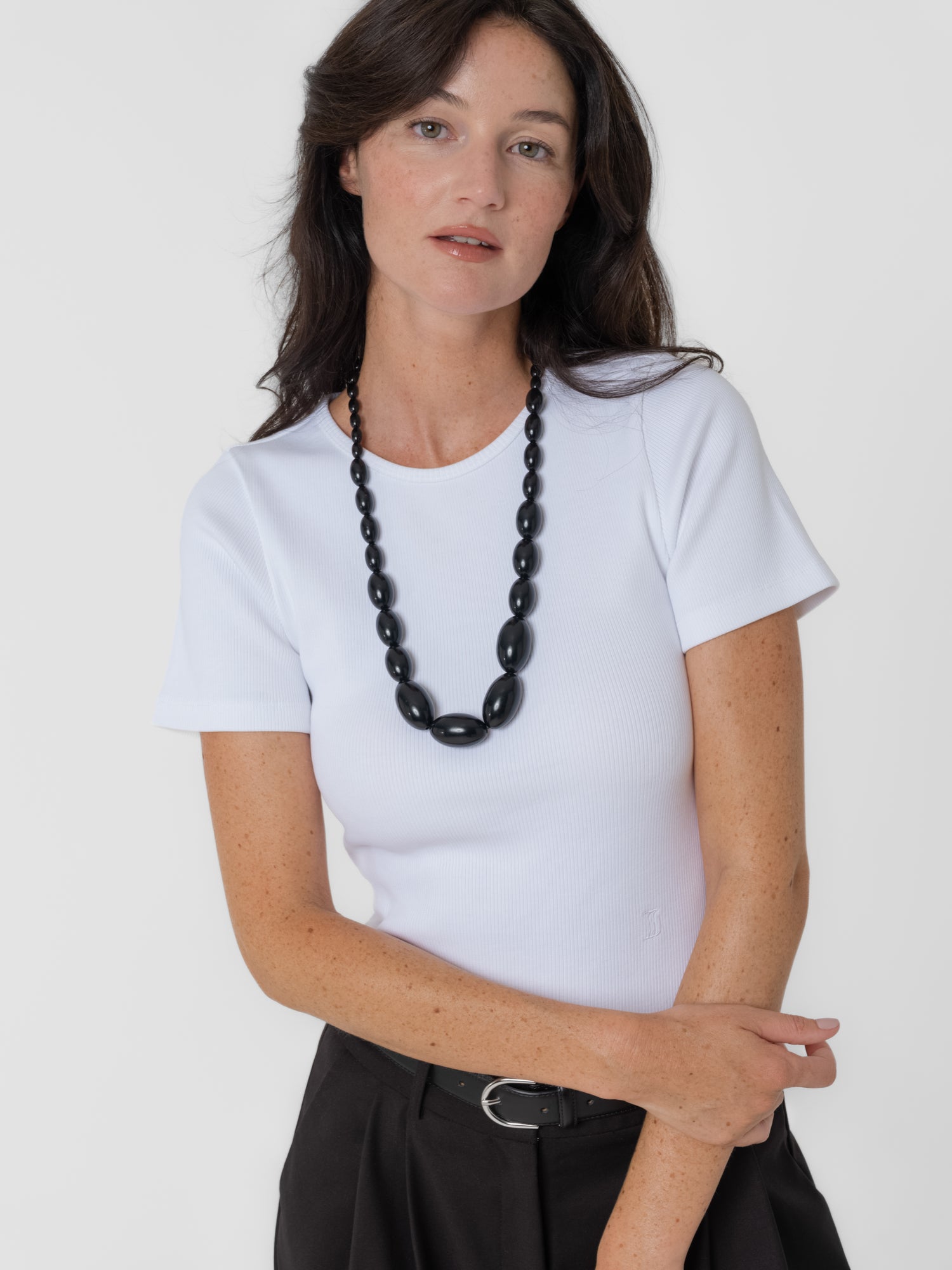 Otis ribbed tee white