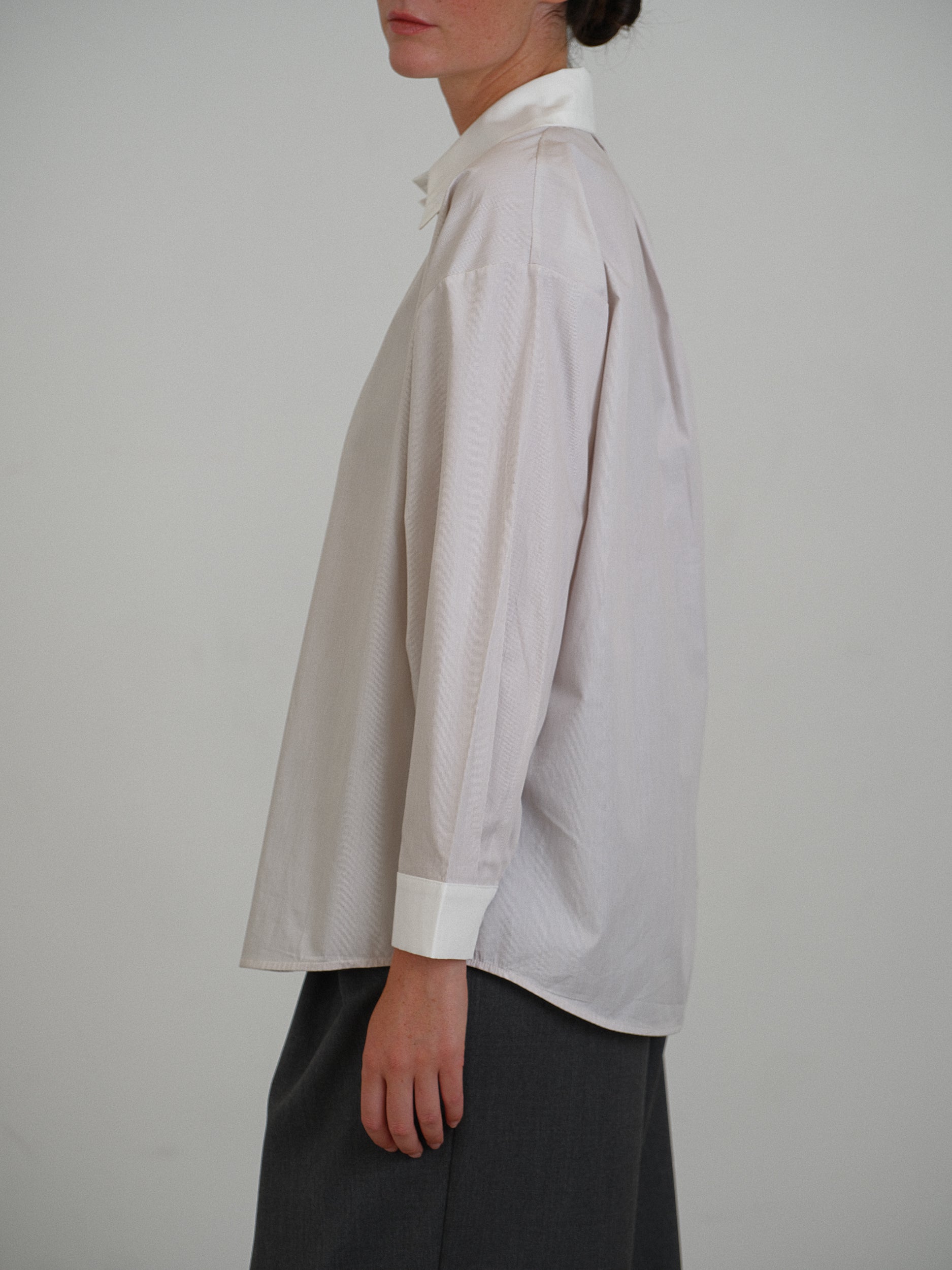 CHLOE SHIRT WITH BEIGE STRIPES