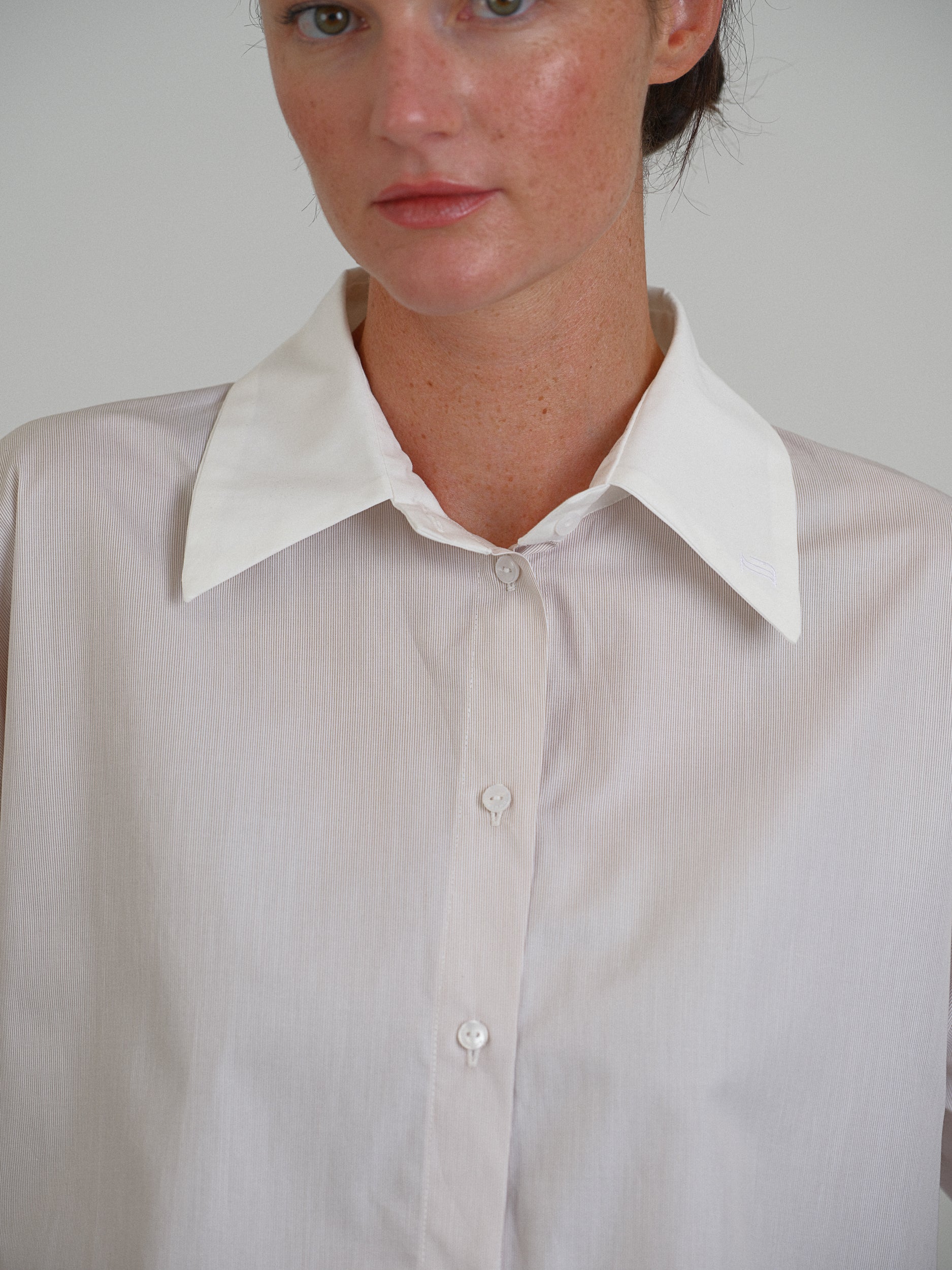 CHLOE SHIRT WITH BEIGE STRIPES