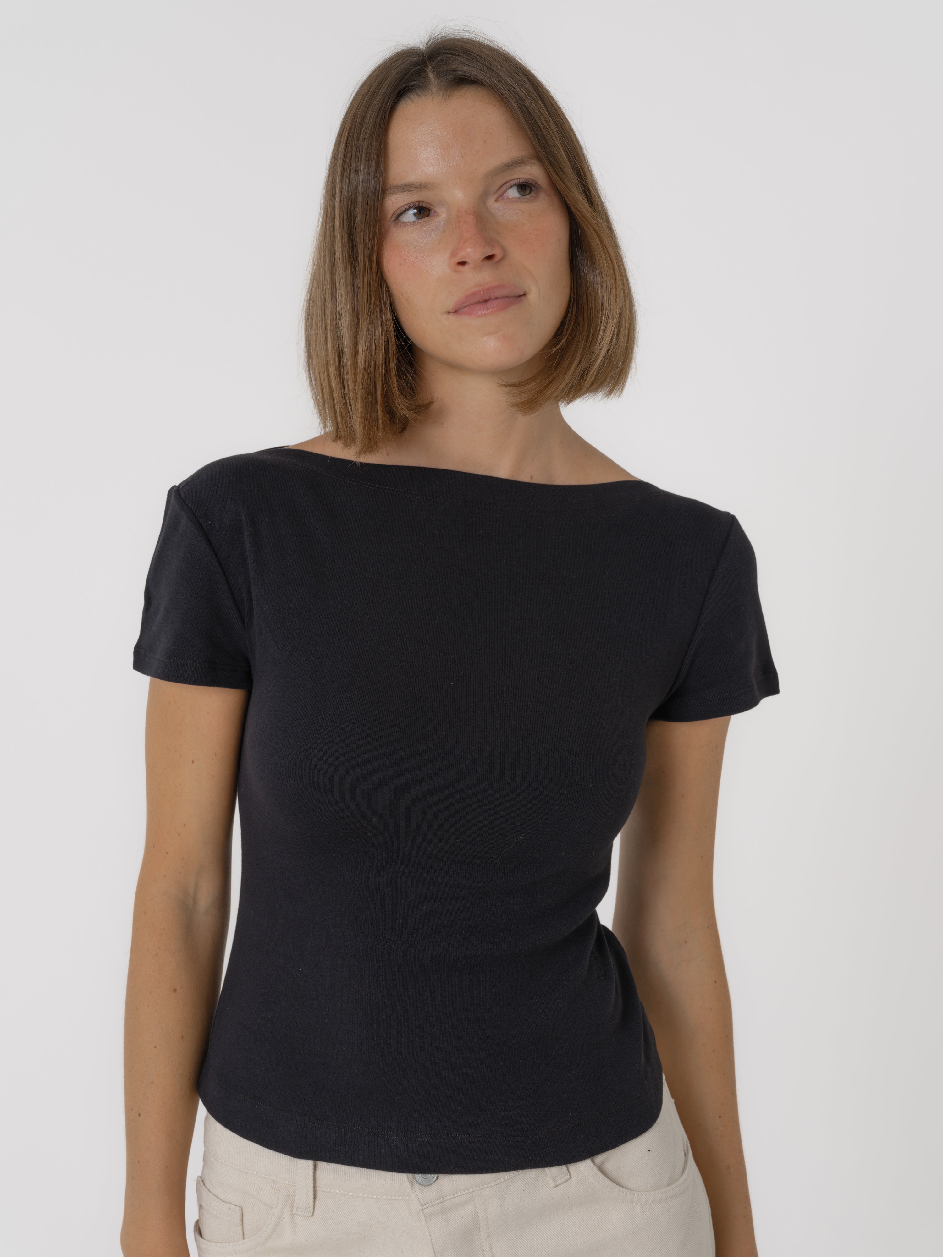T-shirt bateau noir 