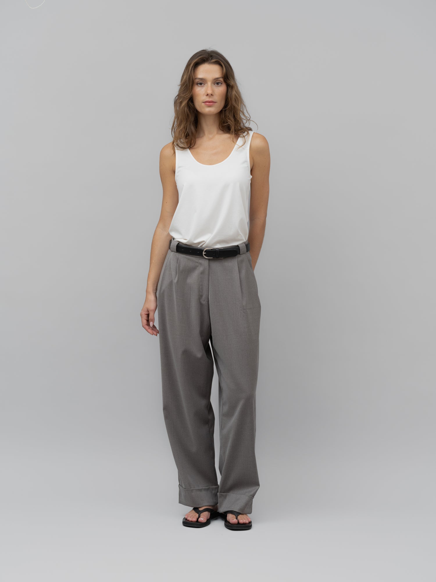 Lino pants grey