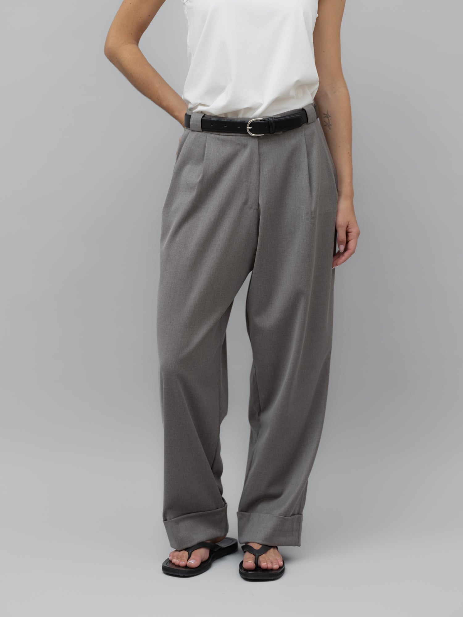 Lino pants grey