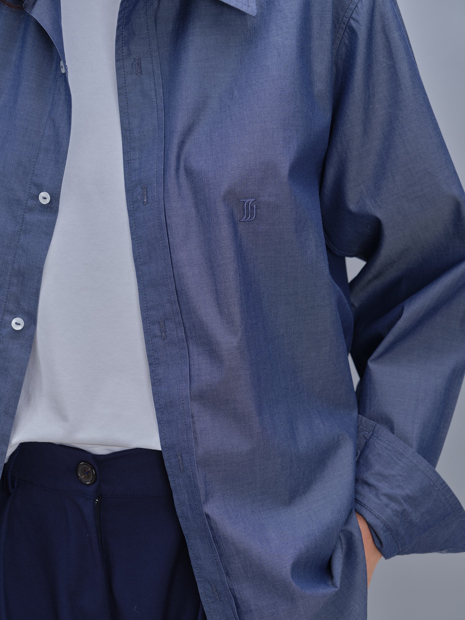 Chemise unisexe bleu jeans
