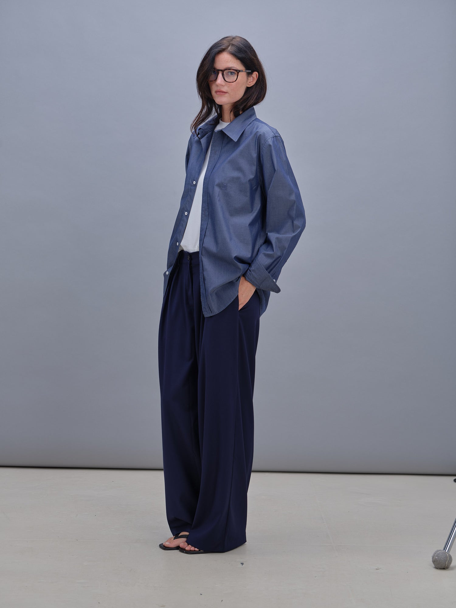 Chemise unisexe bleu jeans