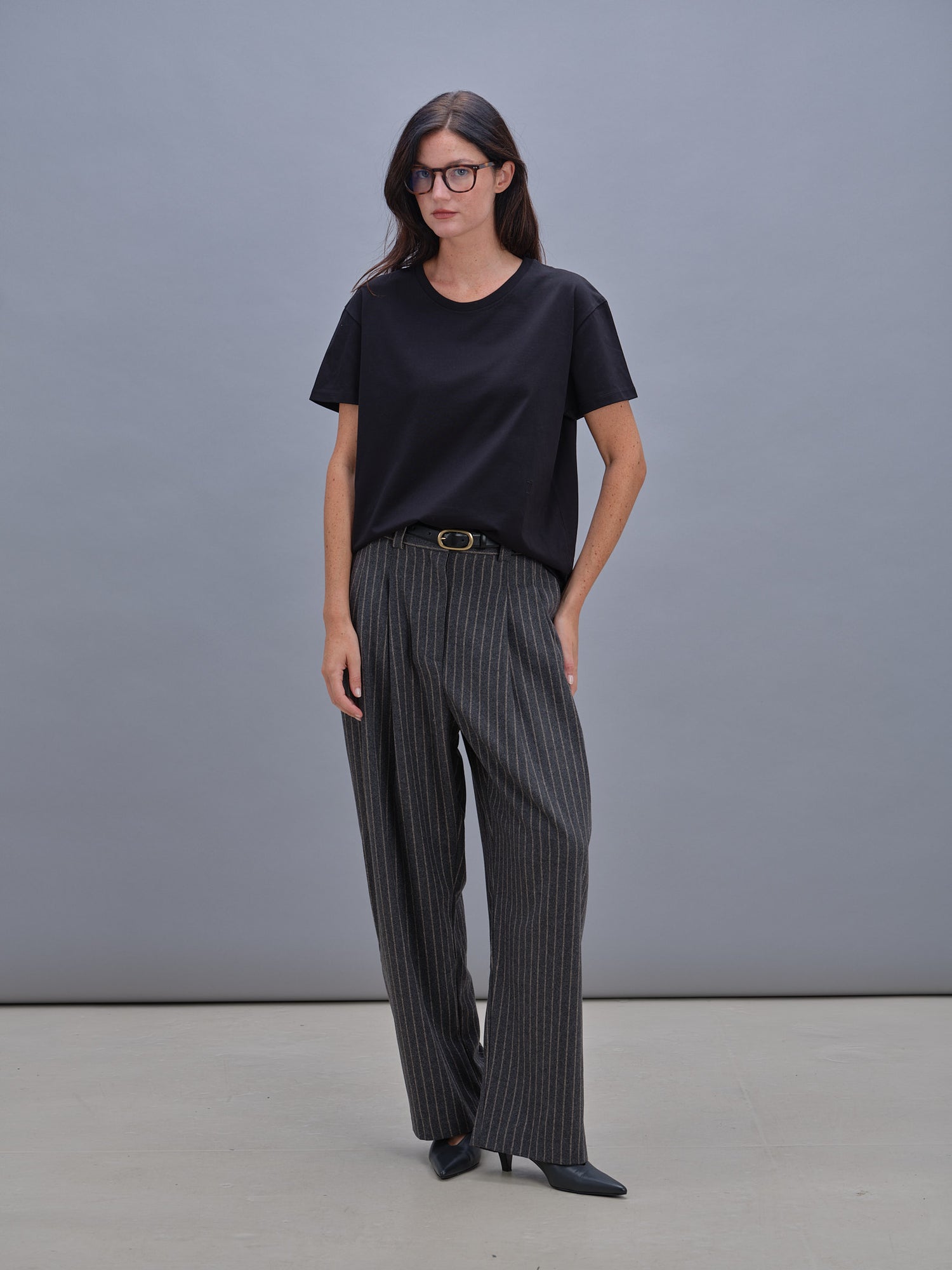 Georges grey striped pants