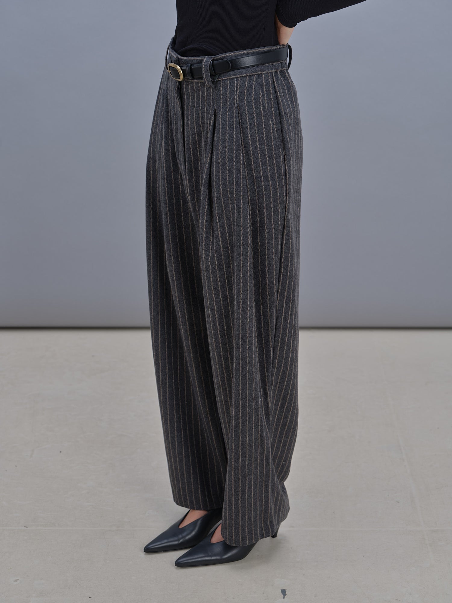 Georges grey striped pants