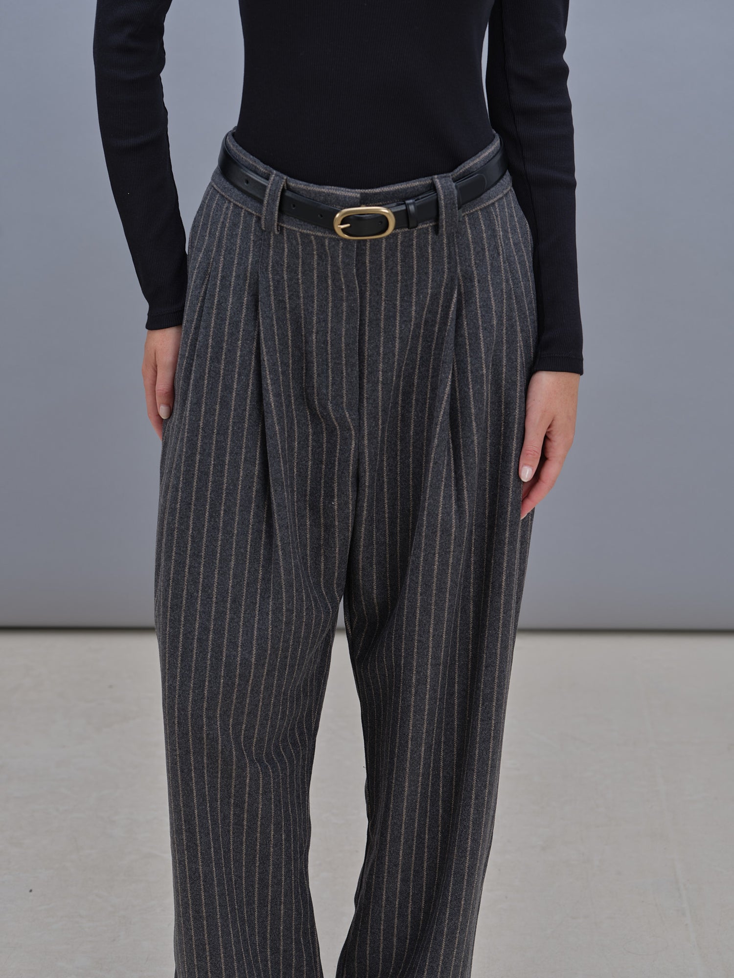 Georges grey striped pants