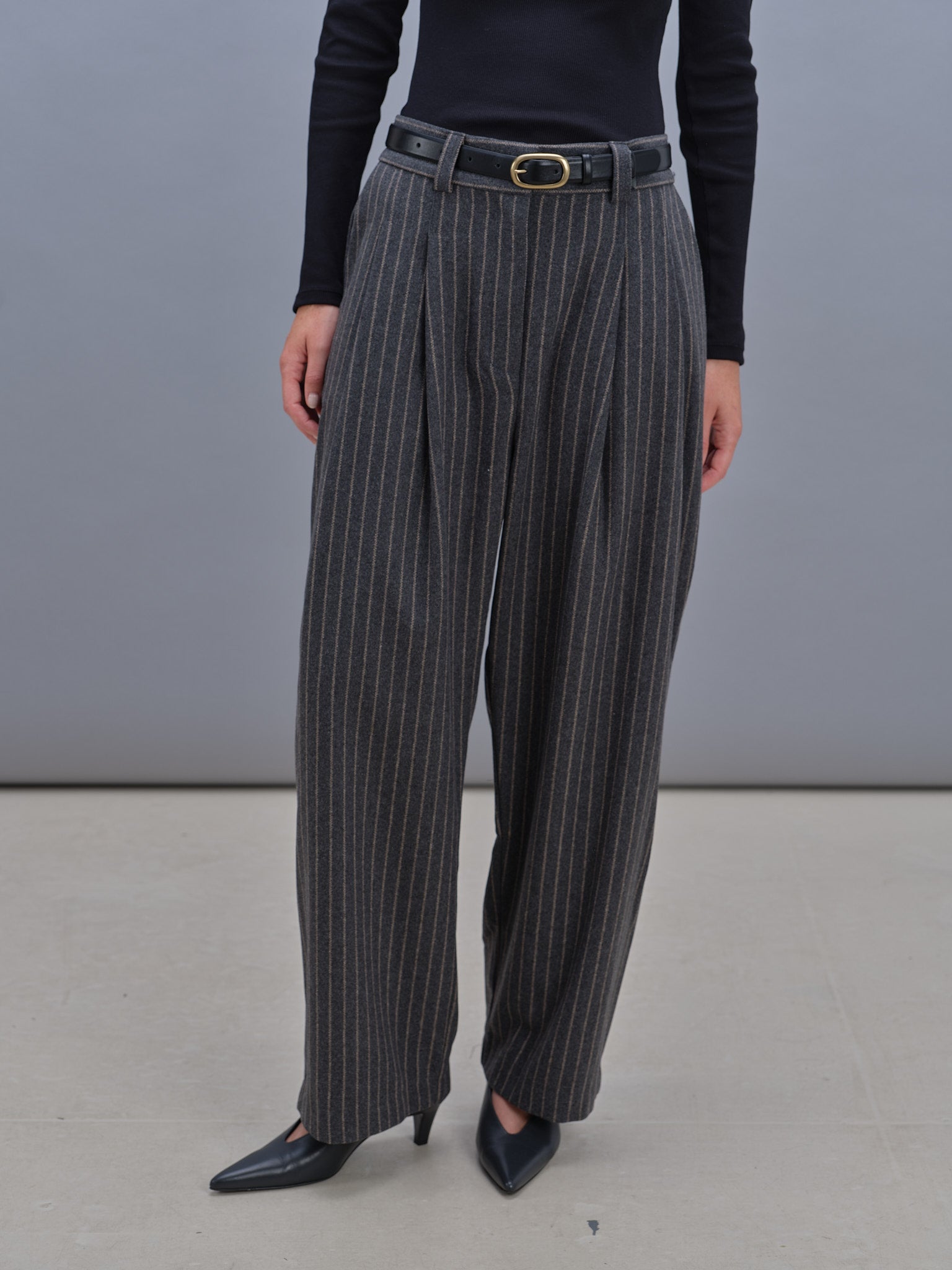 Georges grey striped pants