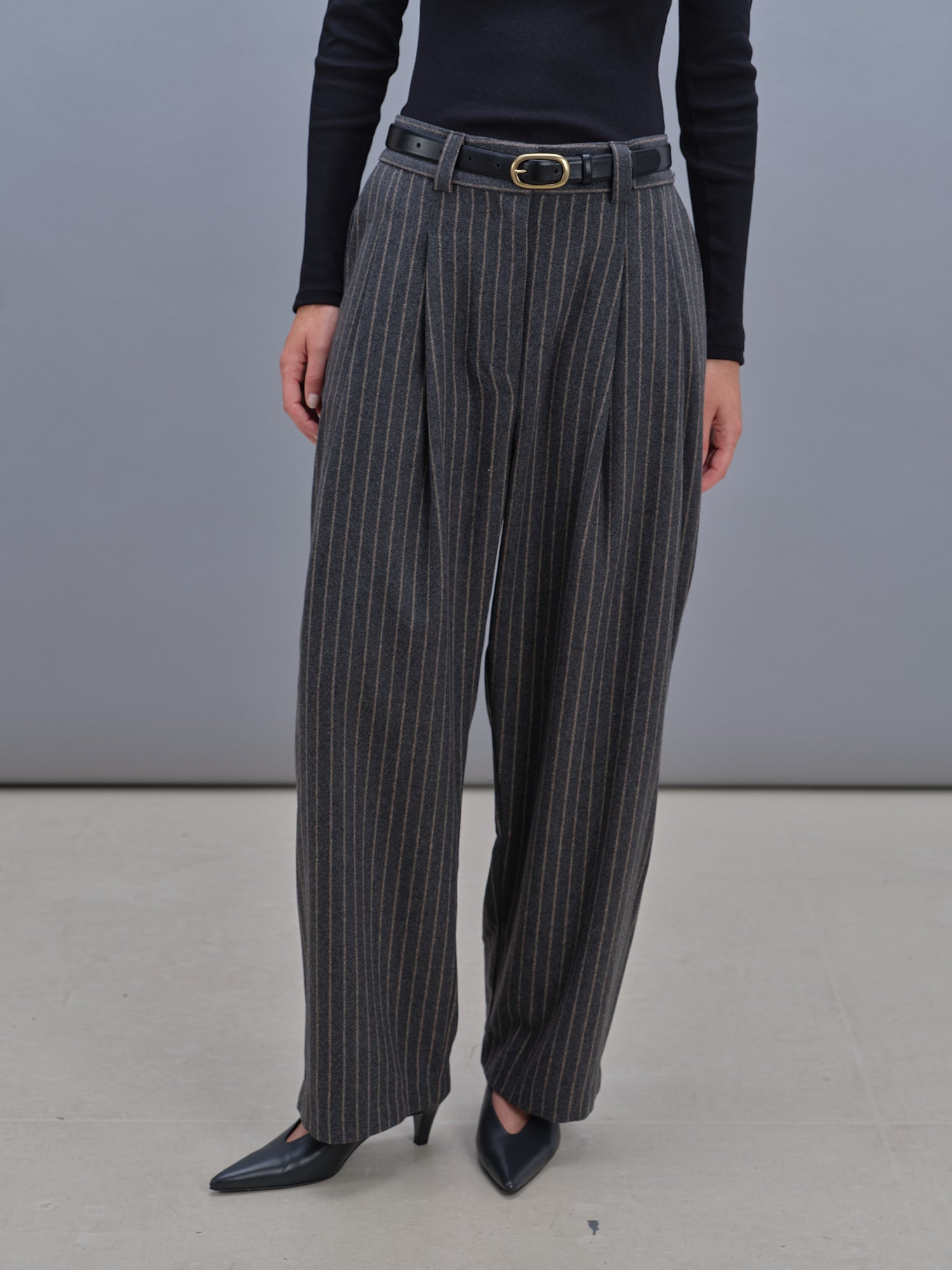 Georges grey striped pants