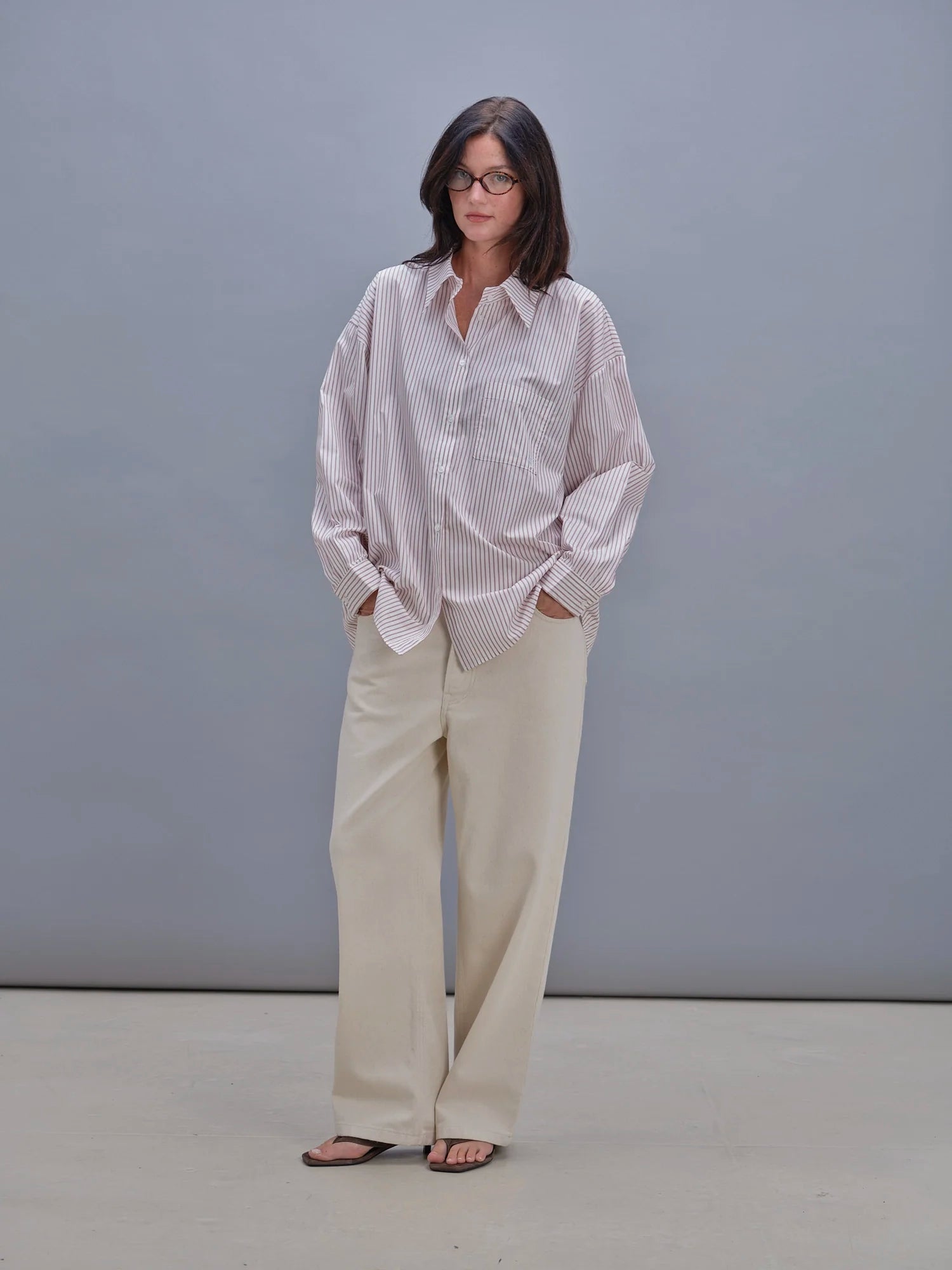 Anna shirt with red stripes