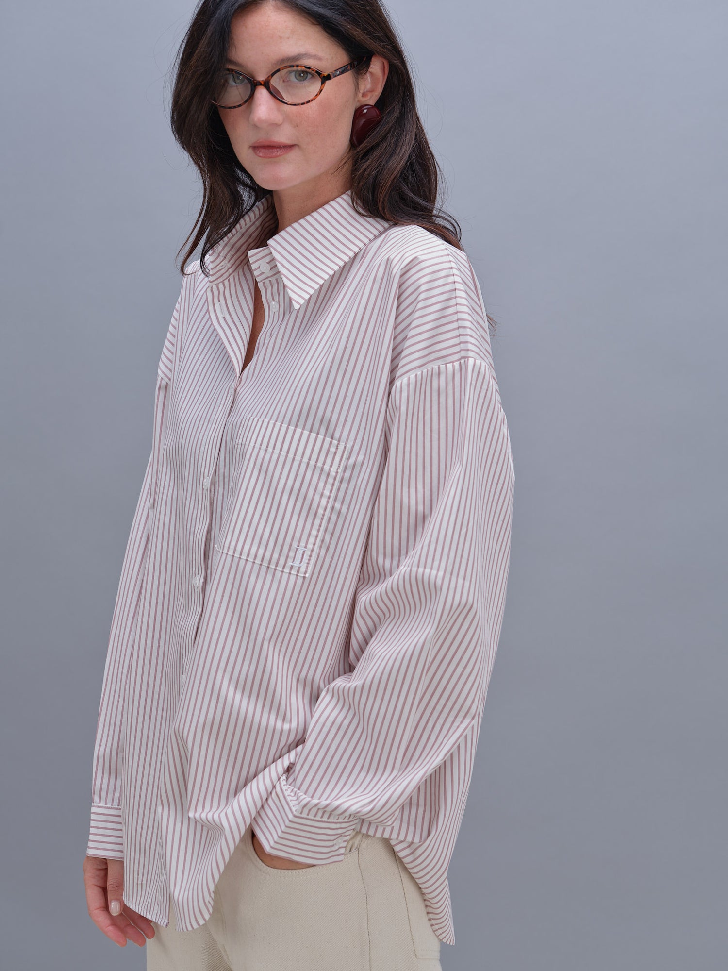 Anna shirt with red stripes
