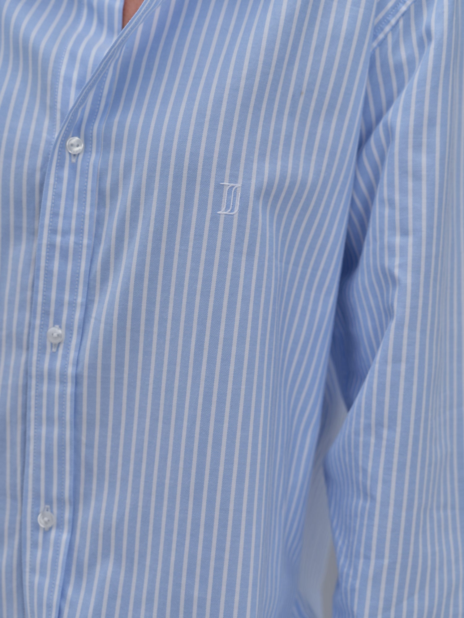 Unisexe shirt baby blue stripes
