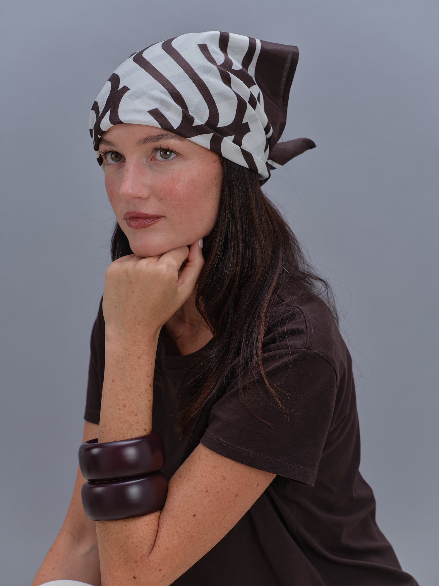 Foulard Holly marron 