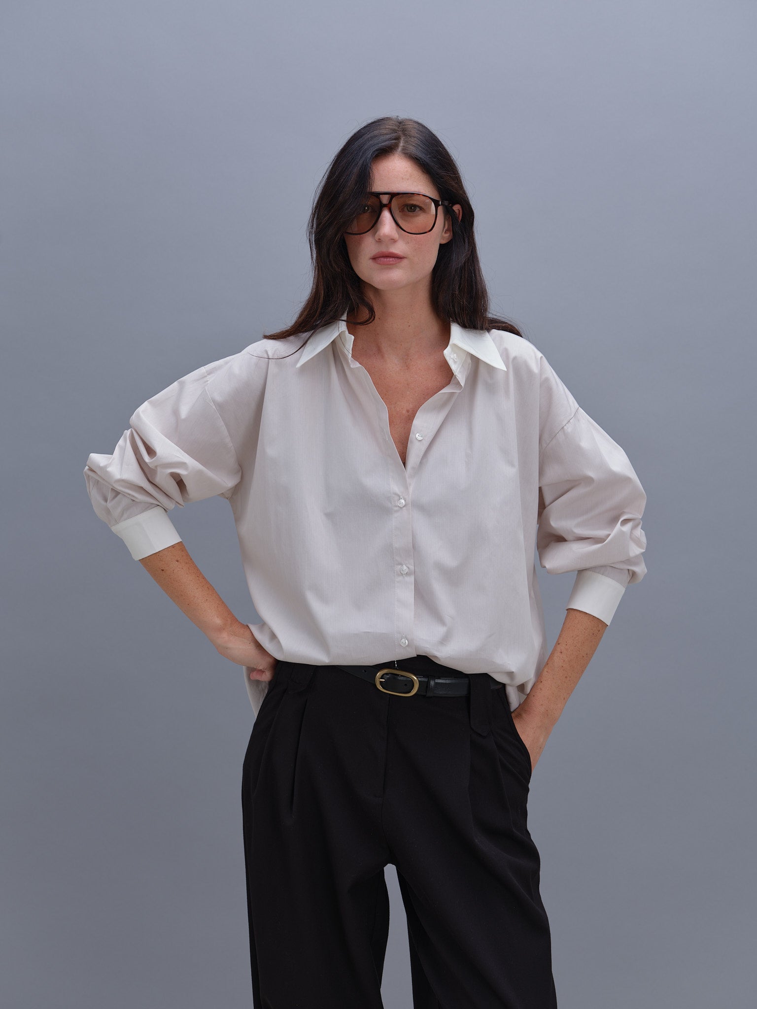 Chemise Chloé à rayures beige 